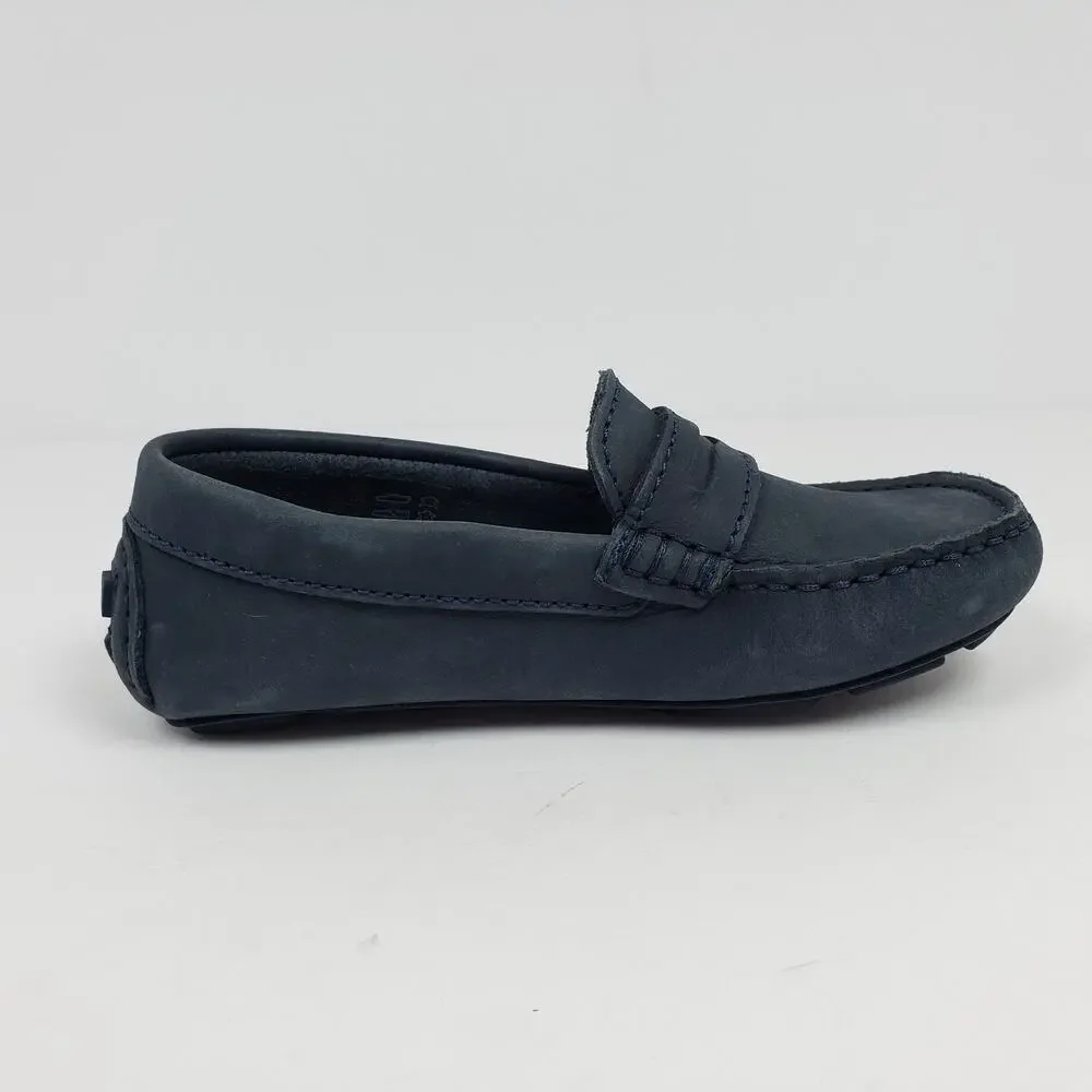 Jacadi Paris Boys Size EU 30 US 13 Navy Blue Leather Slip On Driving Loafer Shoe